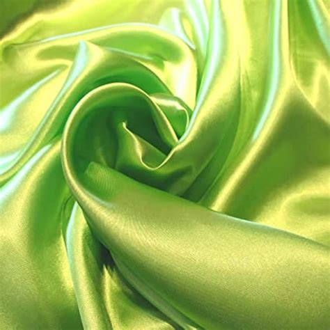 Lime Green Satin Fabric Thin Fabric By The Yard Half Yard Etsy