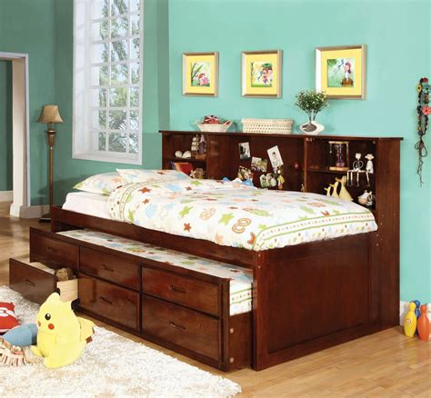 A trundle is a large platform on wheels that tuck under a standard bed to save a typical trundle mattress is 8 thick. Hervey Captain Twin Trundle Storage Bed from Furniture of ...