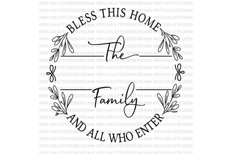 Download Bless This Home And All Who Enter - Family Name - Round SVG