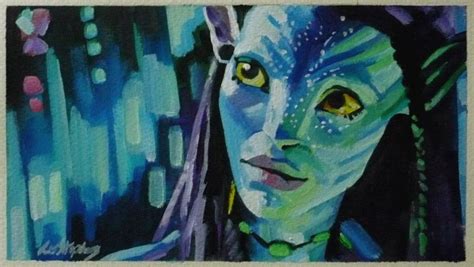 Neytiri Avatar Painting On Paper 13cm X23cm Original Acrylic Etsy Uk