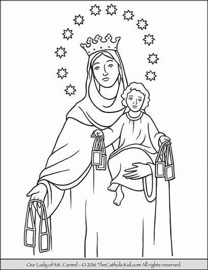 Coloring Lady Mary Carmel Pages Rosary Catholic