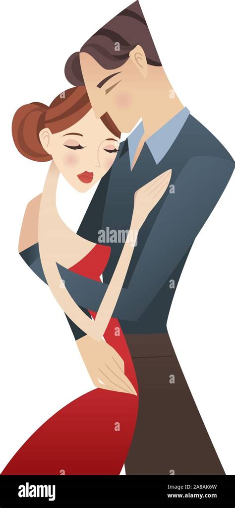 Young Couple Hugging Illustration Stock Vector Image And Art Alamy