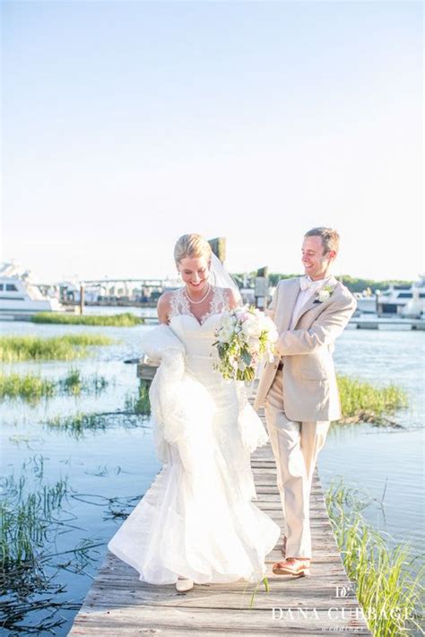 Nautical Wedding Bride Groom On Dock Charleston Sc Wedding