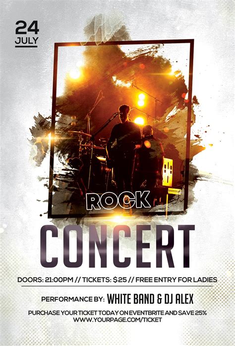 Rock Concert Psd Free Flyer Template