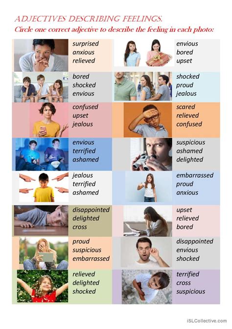 Adjectives Describing Feelings English Esl Worksheets Pdf And Doc