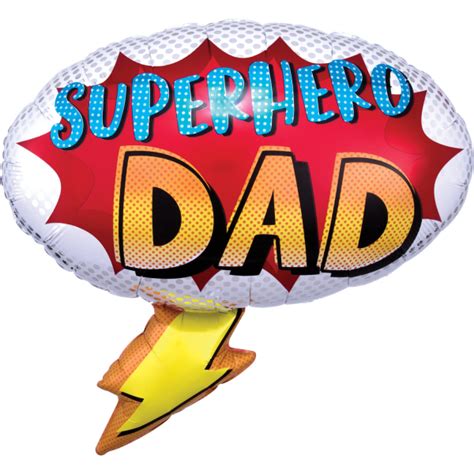 Supershape Superhero Dad Foil Balloon P30 Packaged 68cm X 66cm Amscan