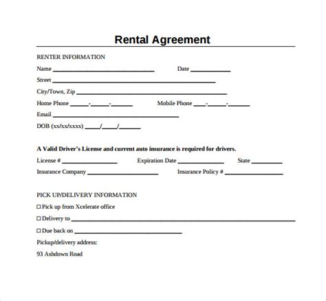 Free 6 Sample Generic Rental Agreement Templates In Pdf Ms Word