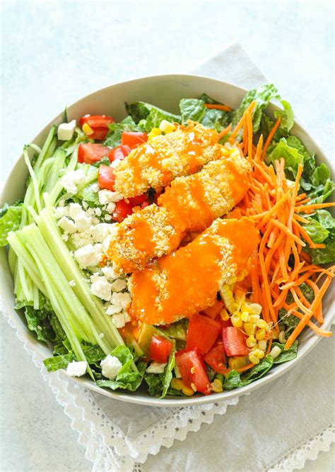 Crispy Buffalo Chicken Salad With Roasted Corn Zen Spice