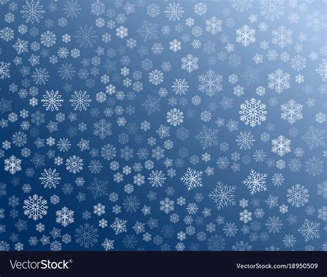 Texture Of White Snowflakes On A Blue Background Vector Image