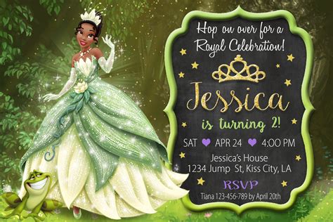 Princess And The Frog Invitation Tiana Personalized Digital Etsy