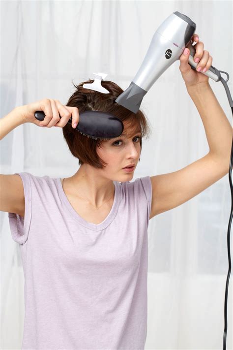 Use a back and forth motion to blow dry your bangs, and make sure you don't lift them. Master Class: Blow-Dry Your Hair Like a Pro | Short hair ...