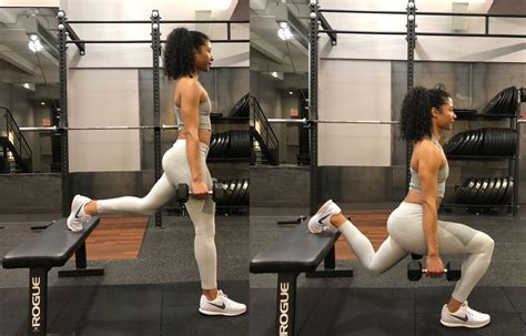 Bulgarian Split Squat The 10 Best Dumbbell Exercises To Build Leg Muscle Popsugar Fitness Uk