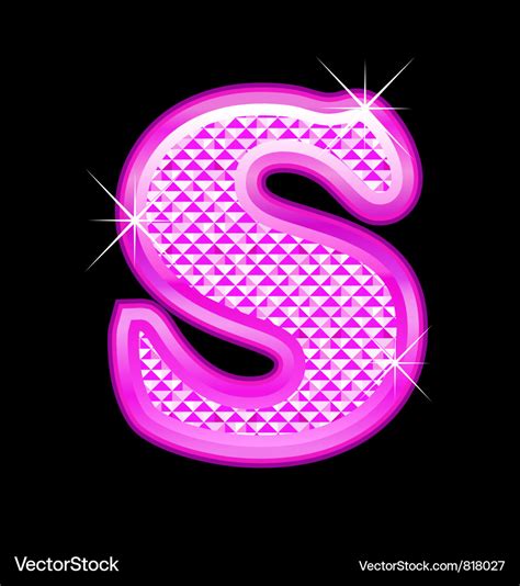 S Letter Pink Bling Girly Royalty Free Vector Image