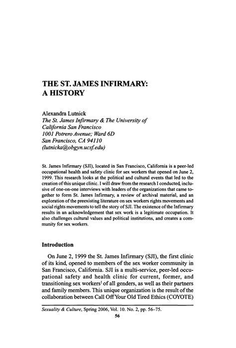 pdf the st james infirmary a history