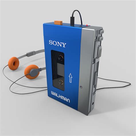 Artstation Sony Walkman Tps L2 With Retro Headphones 3d Model