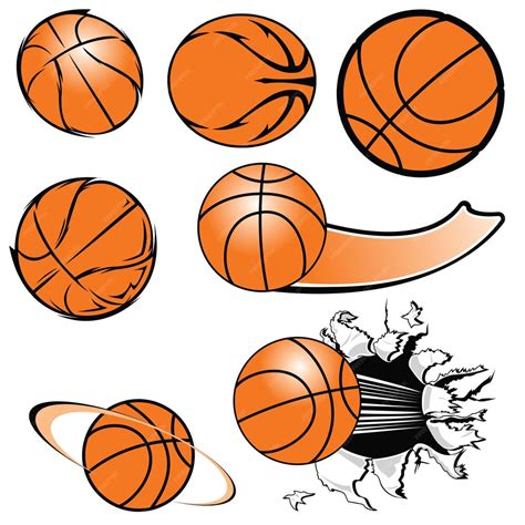Premium Vector Basket Balla Set Of Color Basketballs With Different