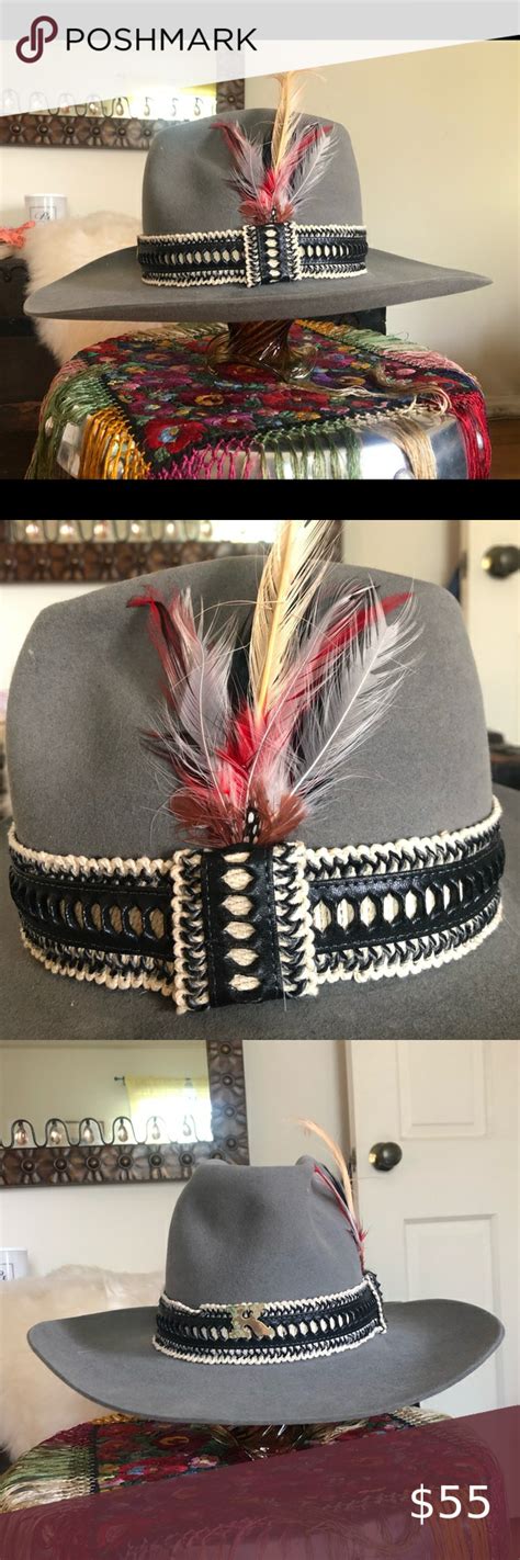 Vintage Western Hat With Feather And K Pin Western Hats Vintage