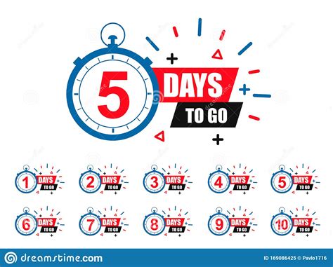 Set Days Icons To Go Last Countdown Icon Days Go Sale Price Offer