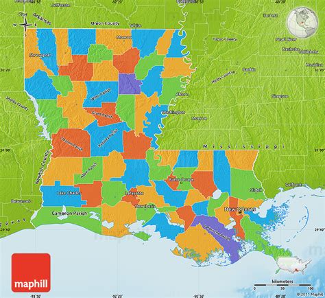 Political Map Of Louisiana Physical Outside