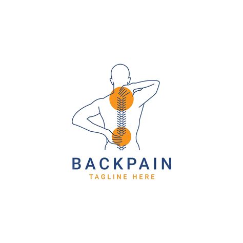 Rückenschmerzen Behandlung Logo Vektor Symbol Illustration Premium Vektor