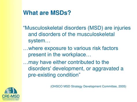 Ppt Musculoskeletal Disorder Msd Prevention Powerpoint Presentation