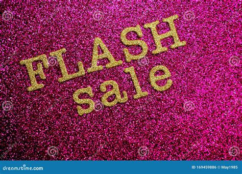 Flash Sale Alphabet Letter On Pink Glitter Background Stock Photo