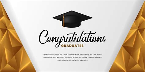 Happy Graduation Congratulation With 3d Graduation Cap And Golden