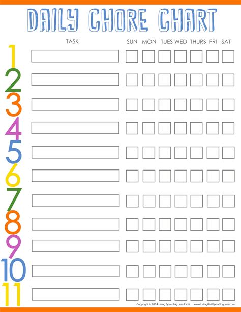 Printable Chore Charts For Adults Get Your Hands On Amazing Free Printables