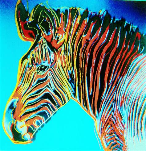 Warholes Zebra Pop Art Painting By Gunter Hortz