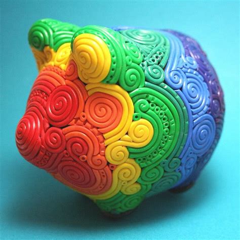 Rainbow Swirly Piggy Bank Rainbow Bright Over The Rainbow Rainbow