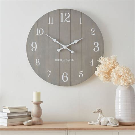 Churchgate Distressed Wooden 80cm Clock Grey Grey Shopstyle