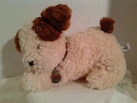 Aurora People Pals Pip Plush Cream And Brown Puppy Dog With Collar And Name