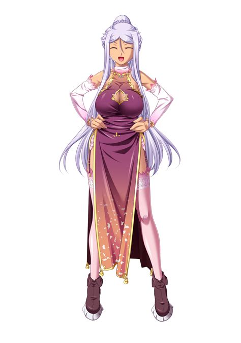 Hikage Eiji Kougai Koihime Musou Silver Hair Highres Official Art 1girl Boots Breasts