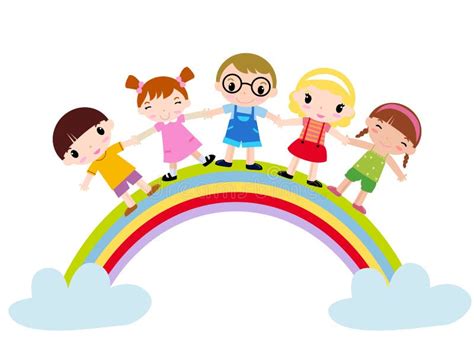 Rainbow And Kids Stock Vector Illustration Of Rainbow 14407406