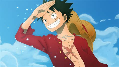 Perfect screen background display for desktop. One Piece Luffy With Background Of Blue Sky HD Anime ...