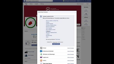 No individual clicking on invite hundreds of times! How to invite your email contacts to like your Facebook ...