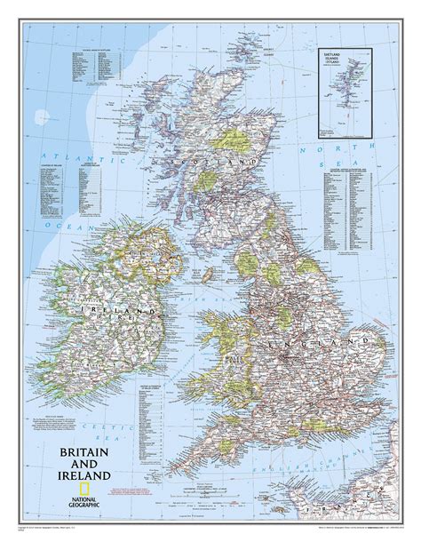 Britain And Ireland Wall Map Map Of Britain And Ireland
