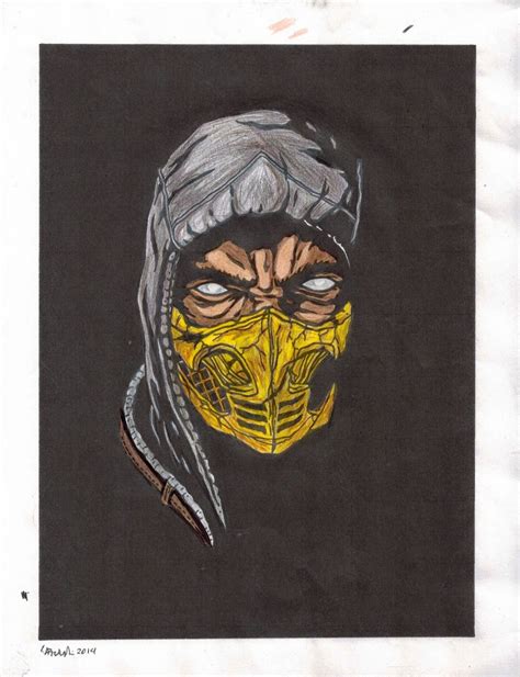 The Scorpion Dibujo Ilustración Scorpion Mortal Kombat X Color
