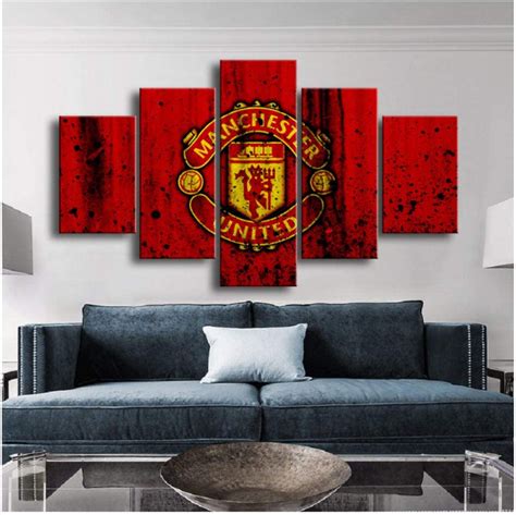 Creative 5 Pcs Manchester United Flag Sports Wall Posters Football