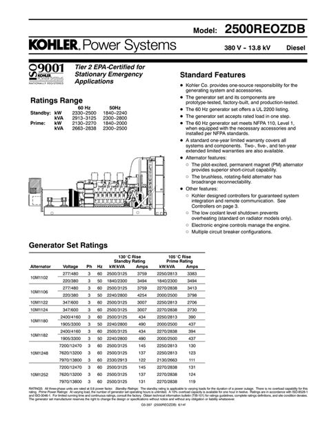 2500 Reozdb Model Standard Features Manualzz
