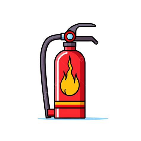 Fire Extinguisher In Outline Style Colorful Png Illustration Extinguisher Fire Png Png