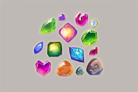 Stones And Gem Icon Pack Gamedev Market