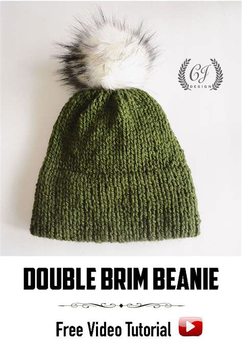EASY DOUBLE BRIM BEANIE, FREE PATTERN | Knitting patterns free hats, Circular knitting patterns ...