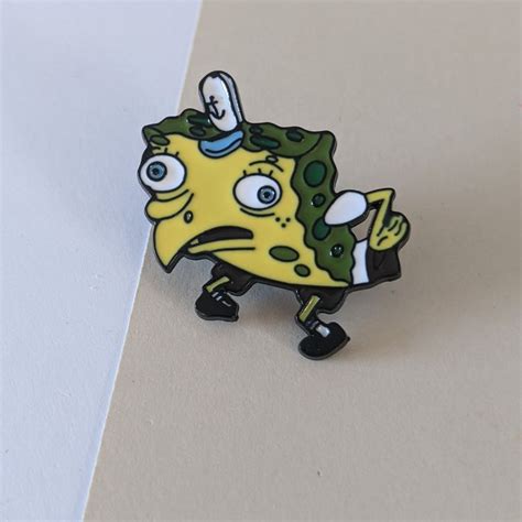 Spongebob Meme Enamel Pin Badge High Quality Depop Enamel Pin