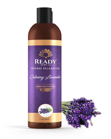 Massage Oil Intense Relaxation Calming Lavender 500mg Cbd Full Spectrum 8oz Ready Hemp