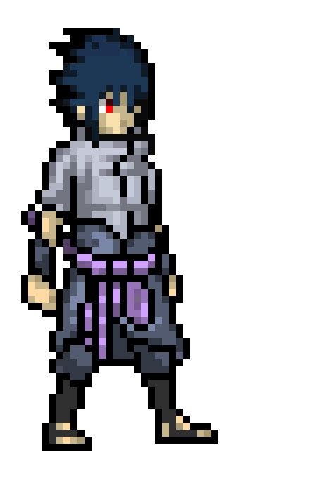 Sasuke Uchiha Pixel Art Maker