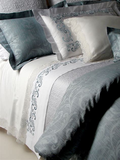 Designed with elasticized corners for a snug, secure fit, fitted bed sheets are perfect for protecting your mattresses. Luxury Embroidered Bedding| Custom Bed Linens | Aiko ...