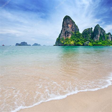 Beautiful Beach With Crystal Clear Blue Waters Of The Andaman Sea