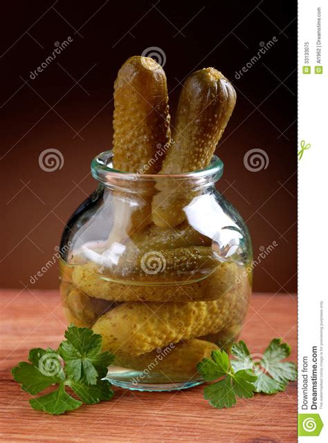 Pickled Gherkins Stock Image Image Of Vegetarian Tasty 33133075