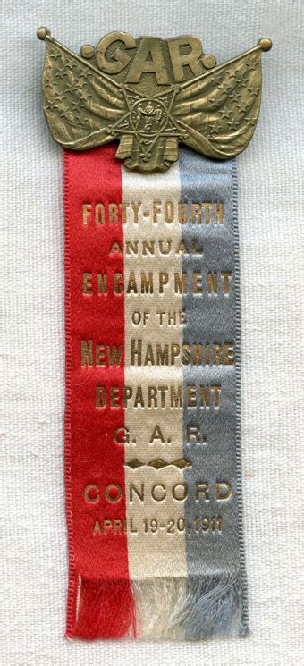 1911 New Hampshire Grand Army Of The Republic 44th Encampment Ribbon